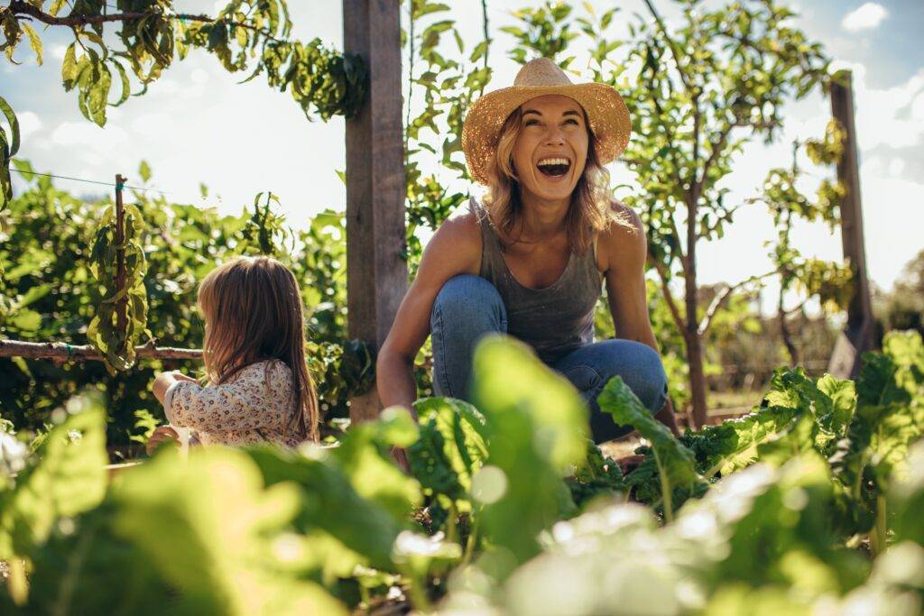 Female gardener laughing