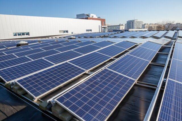 Solar panels on a roof