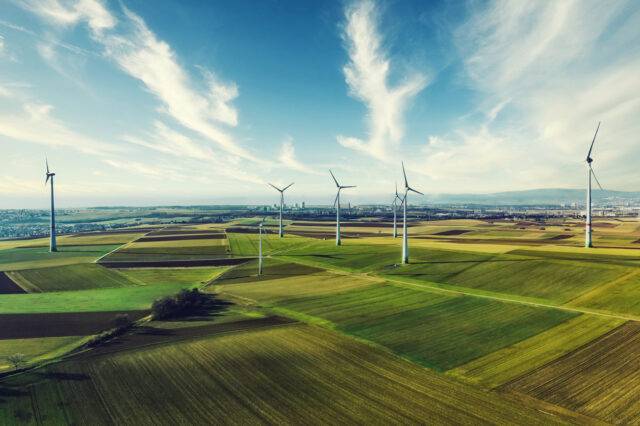 Wind turbines in countryside